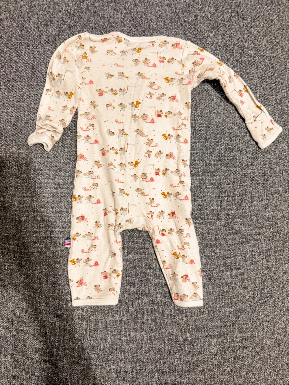 Magnetic Me Cream One-Piece Bodysuit with Animal Print